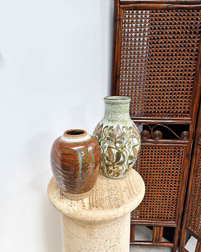 Mid Century Studio Ceramic Pottery Vase Set