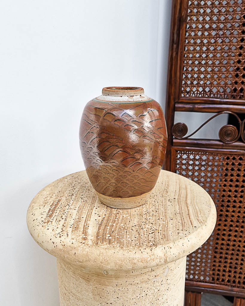 Mid Century Studio Ceramic Pottery Vase Set