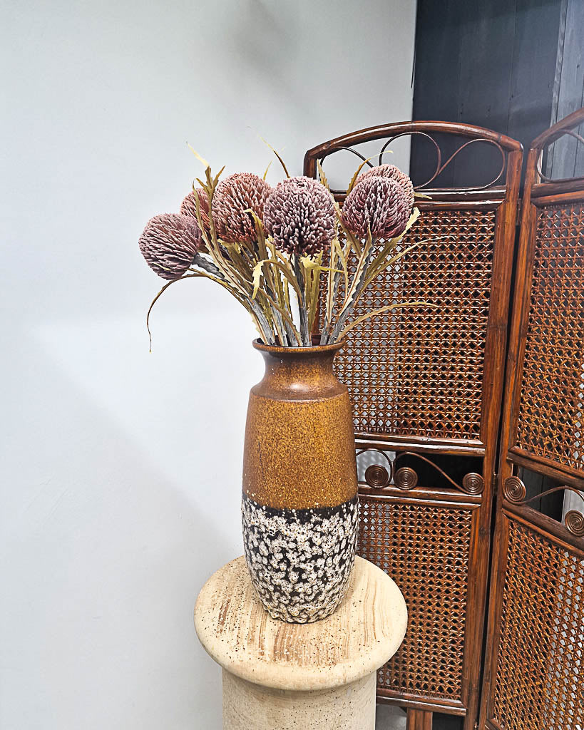 Mid Century Large German Studio Pottery Fat Lava Vase