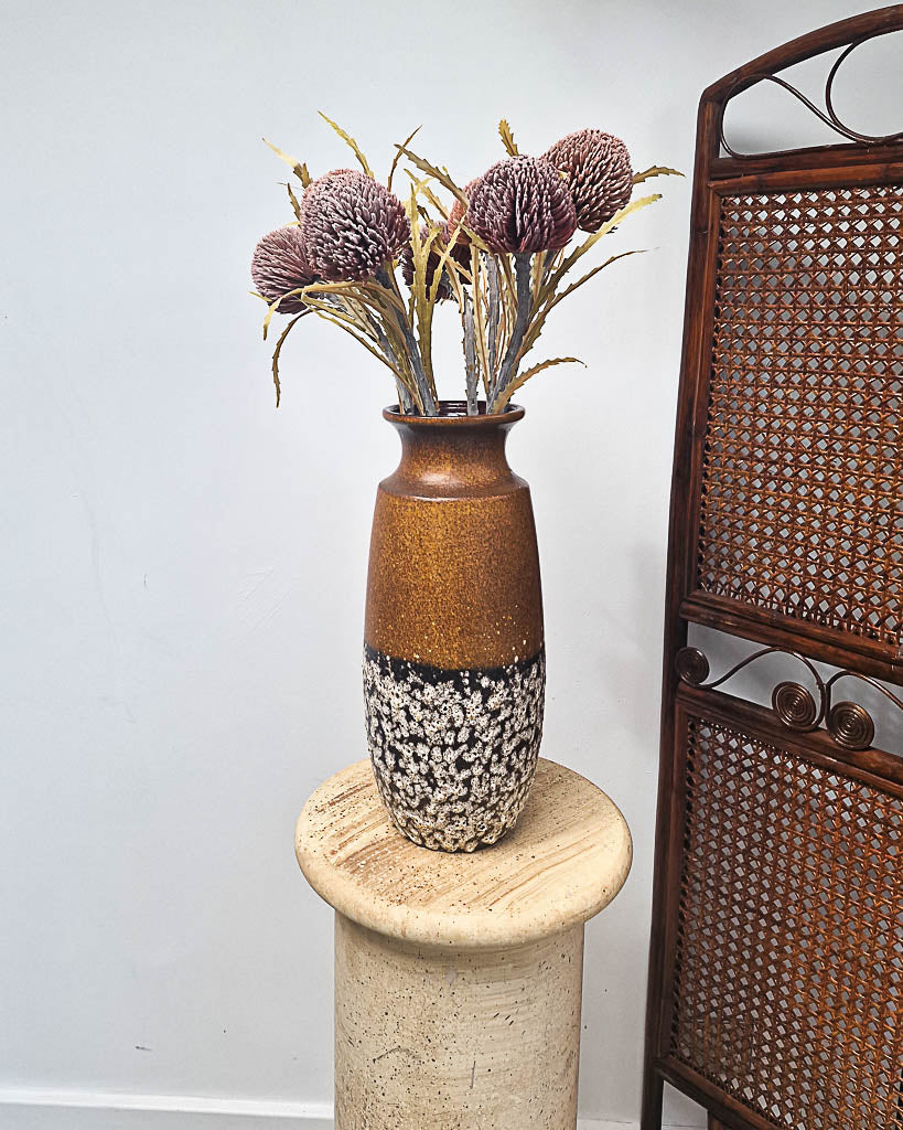 Mid Century Large German Studio Pottery Fat Lava Vase