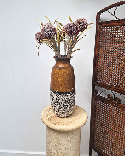 Mid Century Large German Studio Pottery Fat Lava Vase