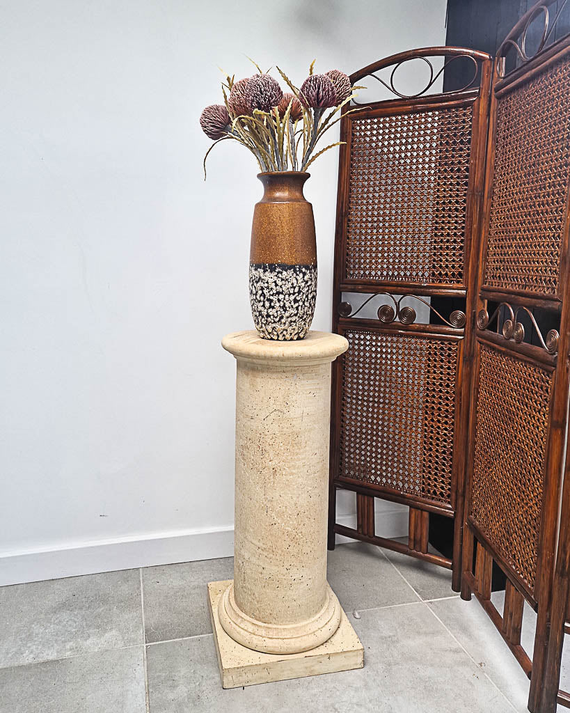 Mid Century Large German Studio Pottery Fat Lava Vase