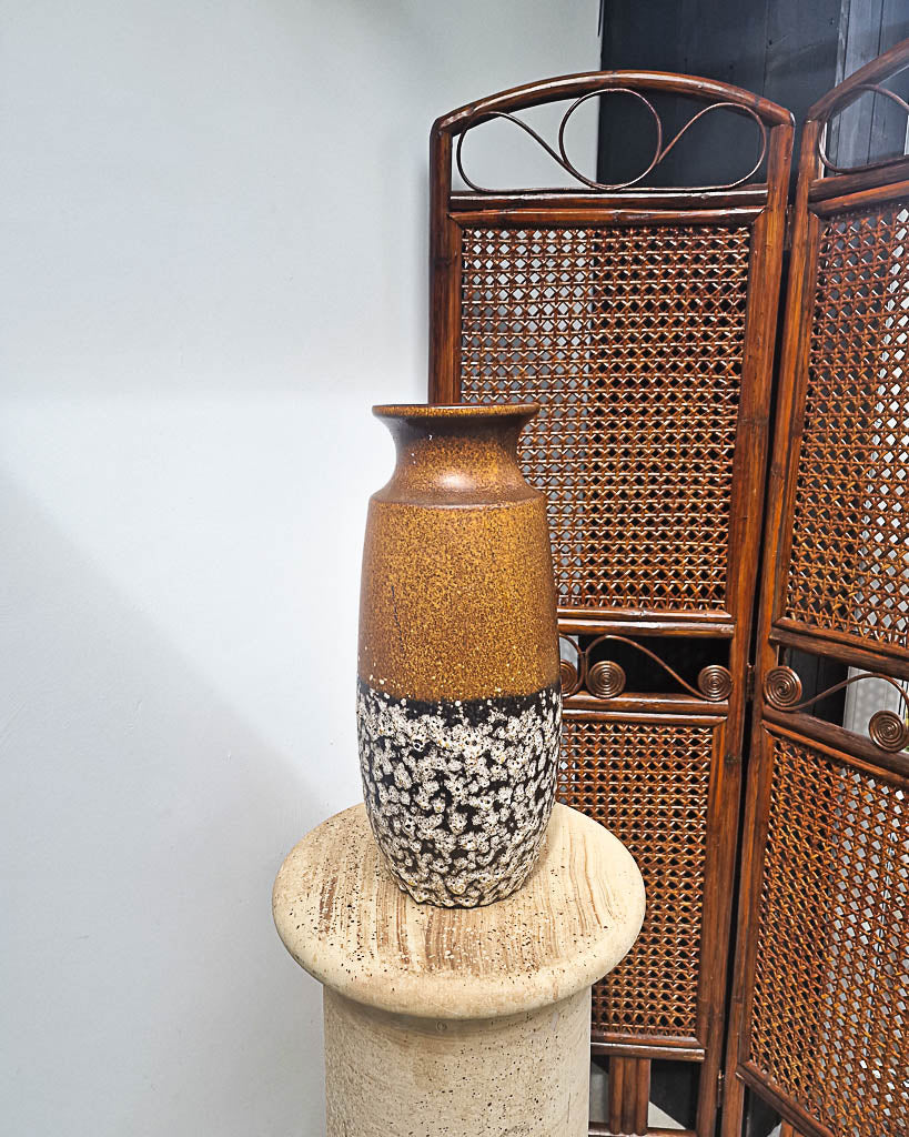 Mid Century Large German Studio Pottery Fat Lava Vase