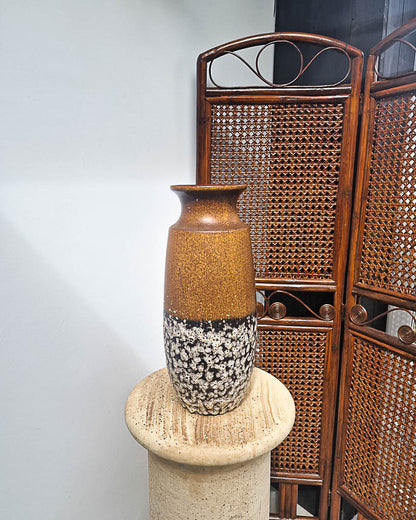Mid Century Large German Studio Pottery Fat Lava Vase