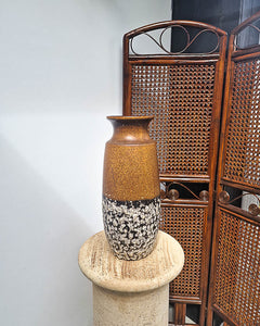 Mid Century Large Studio Pottery Fat Lava Vase