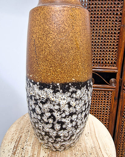 Mid Century Large German Studio Pottery Fat Lava Vase