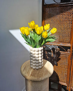 Vintage Medium Cream Ceramic Bubble Vase