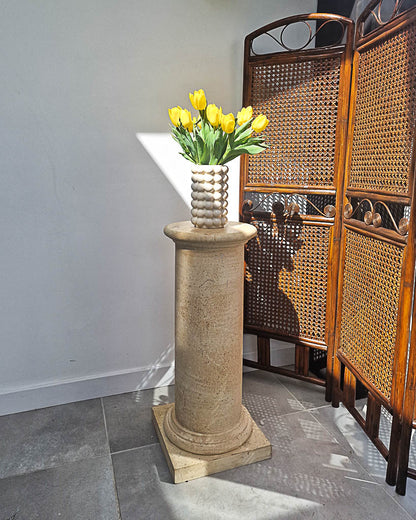 Vintage Medium Cream Ceramic Bubble Vase