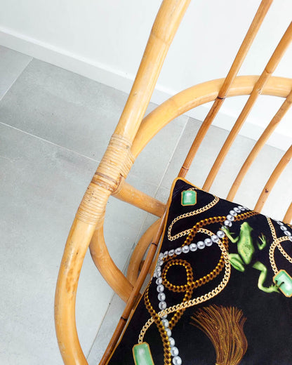 Vintage Bamboo Swivel Chair