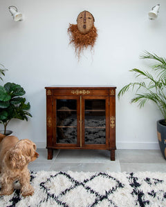 Regency Rosewood and Brass Pier Cabinet