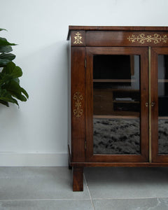 Regency Rosewood and Brass Pier Cabinet