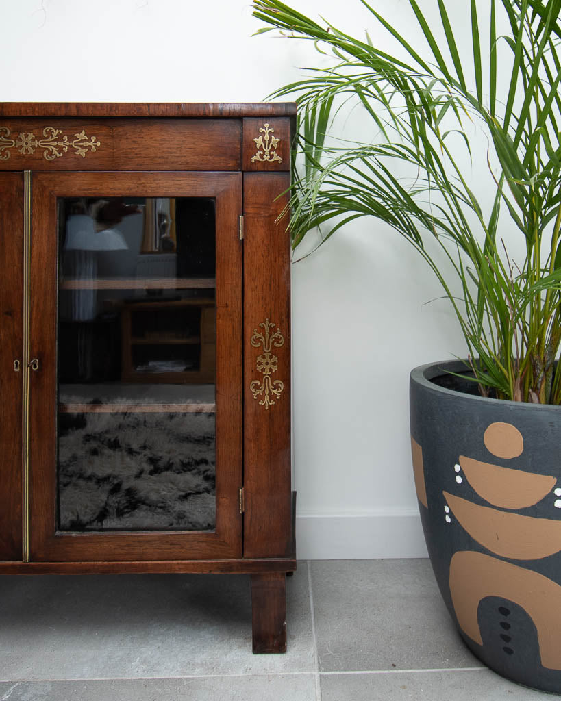 Regency Rosewood and Brass Pier Cabinet