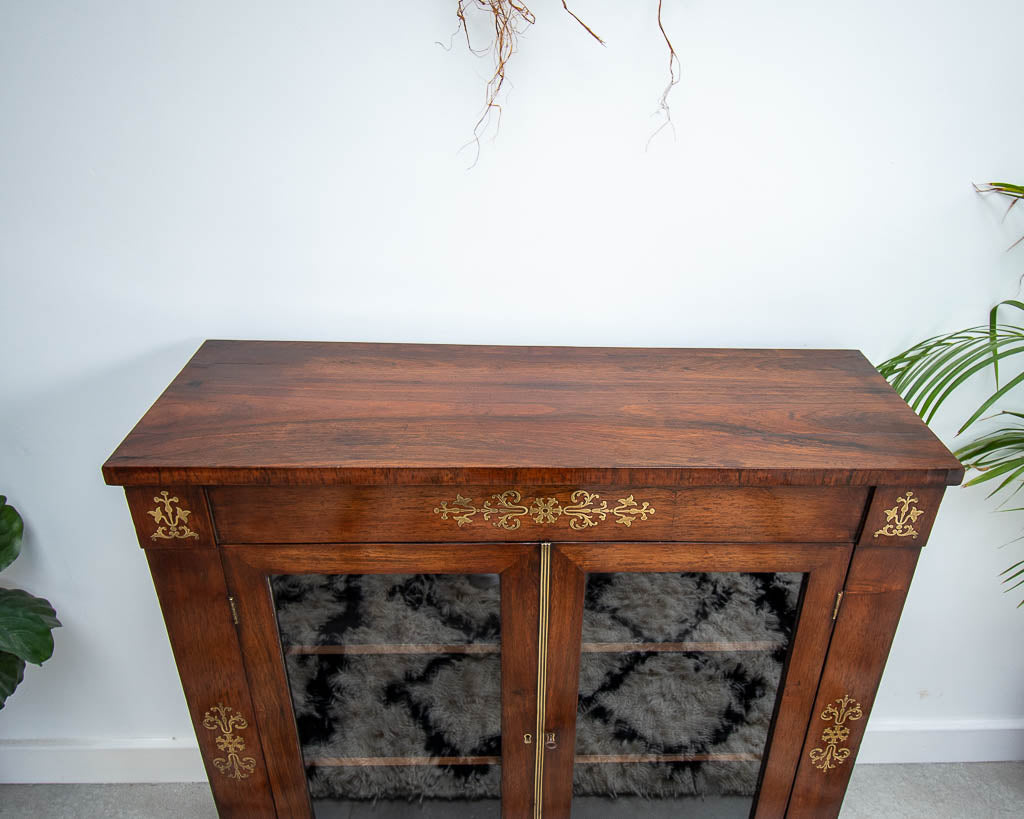 Regency Rosewood and Brass Pier Cabinet