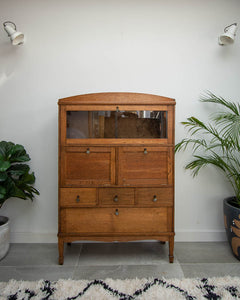 Vintage Art Deco Style Oak Cabinet