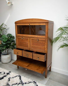 Vintage Art Deco Style Oak Cabinet