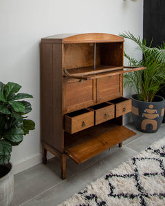 Vintage Art Deco Style Oak Cabinet