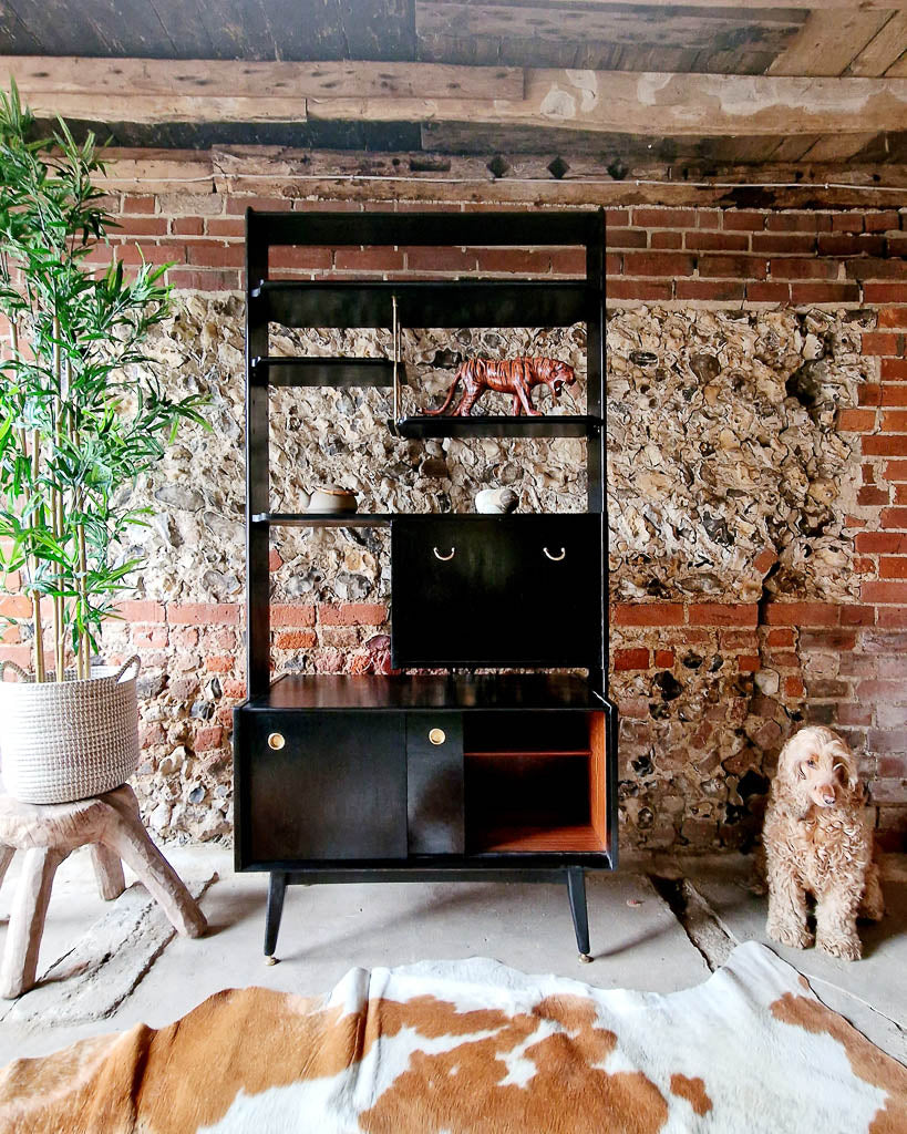 Mid Century G Plan Librenza Ebonised Room Divider / Cabinet