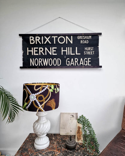 Vintage Hanging London Bus Blind (Brixton)