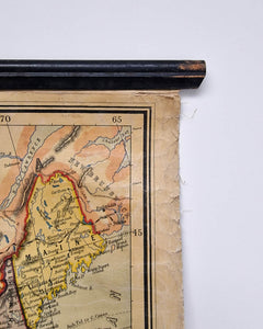 Large Vintage United States & Mexico Map Hanging Wall Chart