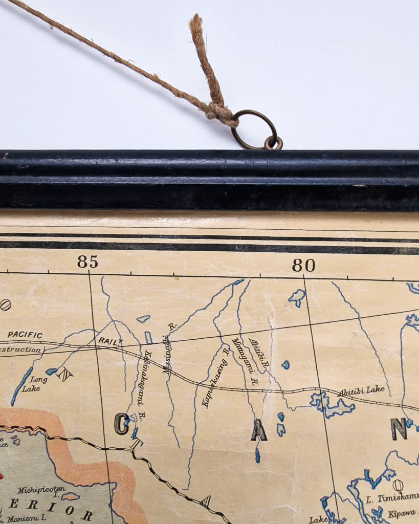 Large Vintage United States & Mexico Map Hanging Wall Chart