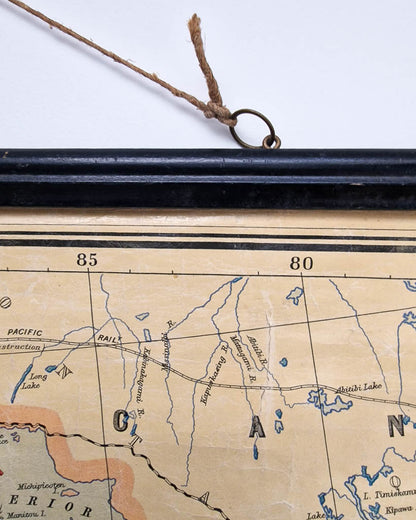 Large Vintage United States & Mexico Map Hanging Wall Chart
