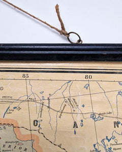 Large Vintage United States & Mexico Map Hanging Wall Chart