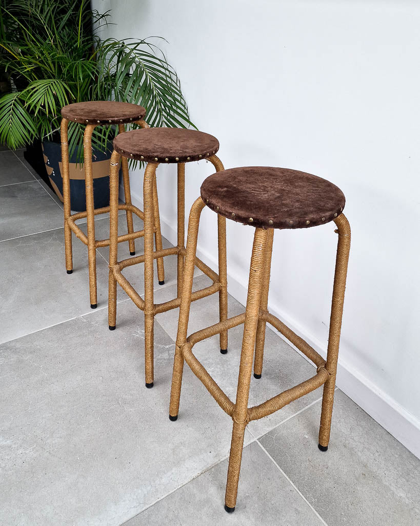 Mid Century Belgium Bar Stools (Set of 3)