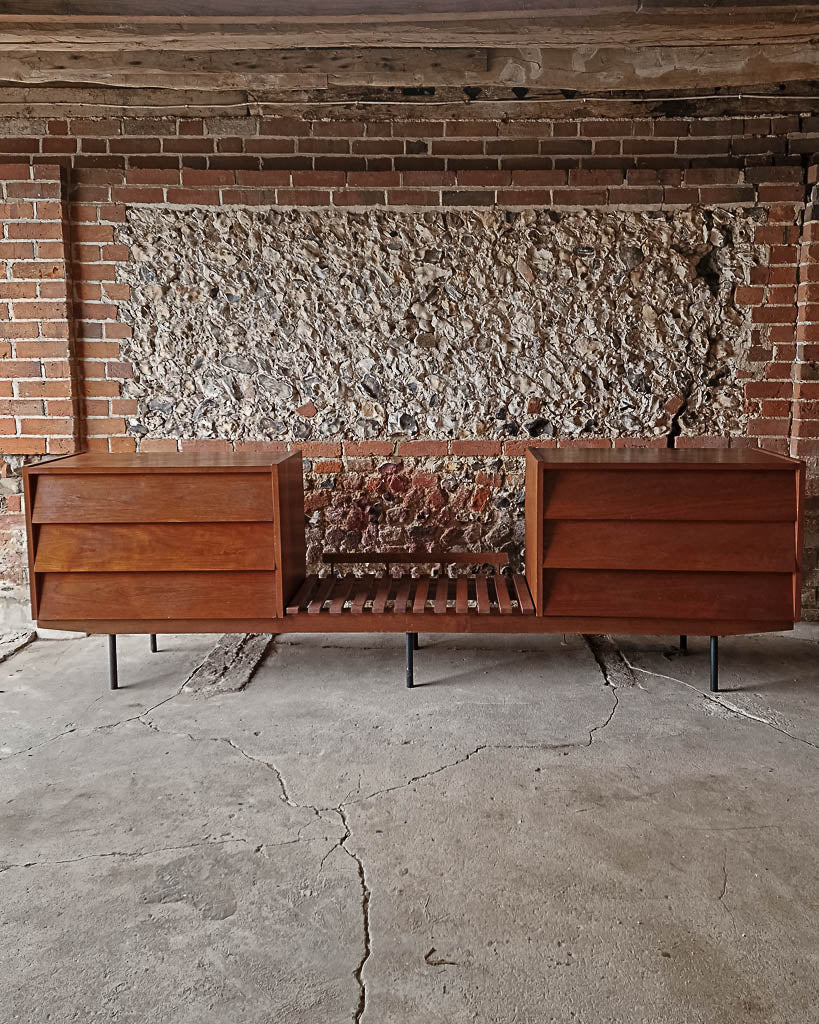 Mid Century Double Chest of Drawers (inc. Luggage Rack