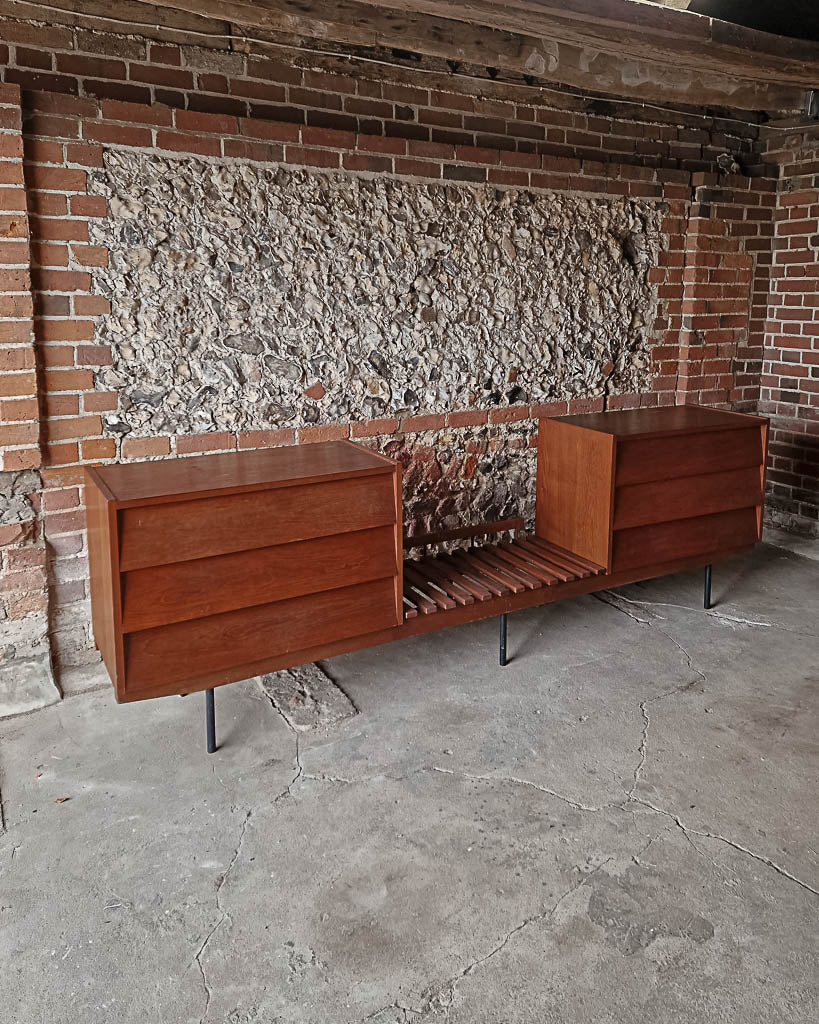 Mid Century Double Chest of Drawers (inc. Luggage Rack