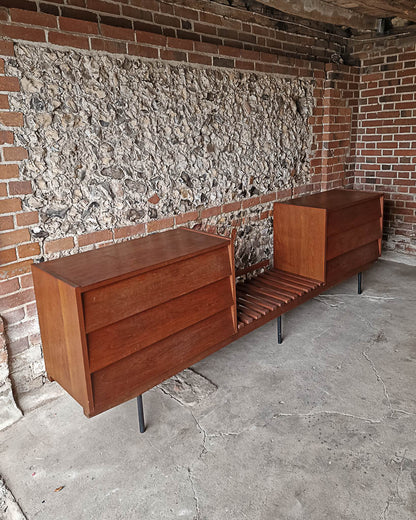 Mid Century Double Chest of Drawers (inc. Luggage Rack