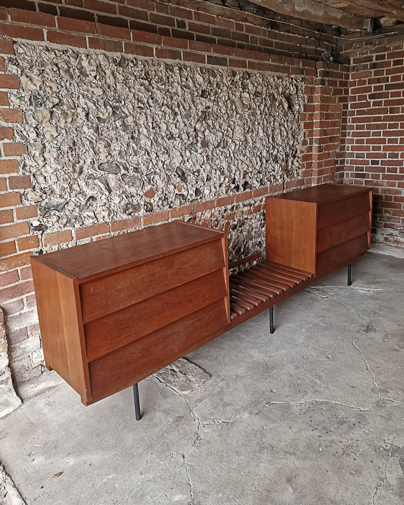 Mid Century Double Chest of Drawers (inc. Luggage Rack