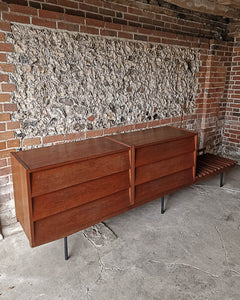 Mid Century Double Chest of Drawers (inc. Luggage Rack