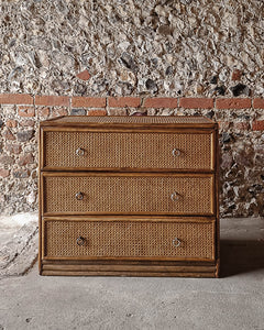 Mid Century Bamboo & Rattan Chest of Drawers