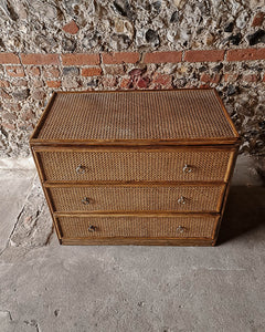 Mid Century Bamboo & Rattan Chest of Drawers