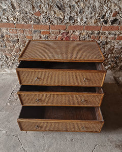 Mid Century Bamboo & Rattan Chest of Drawers