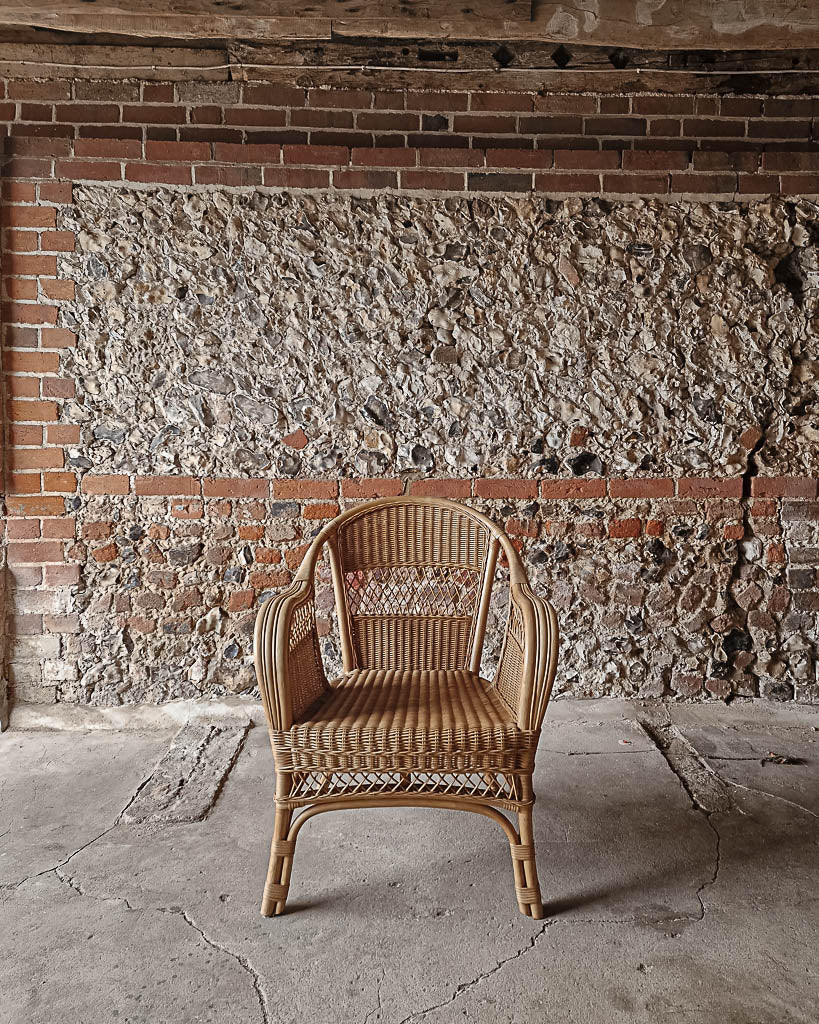 Vintage Bamboo & Wicker Chair (Pair)