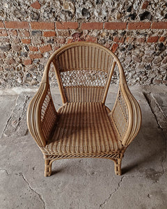 Vintage Bamboo & Wicker Chair (Pair)