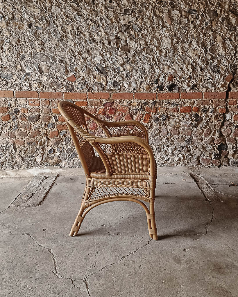 Vintage Bamboo & Wicker Chair (Pair)