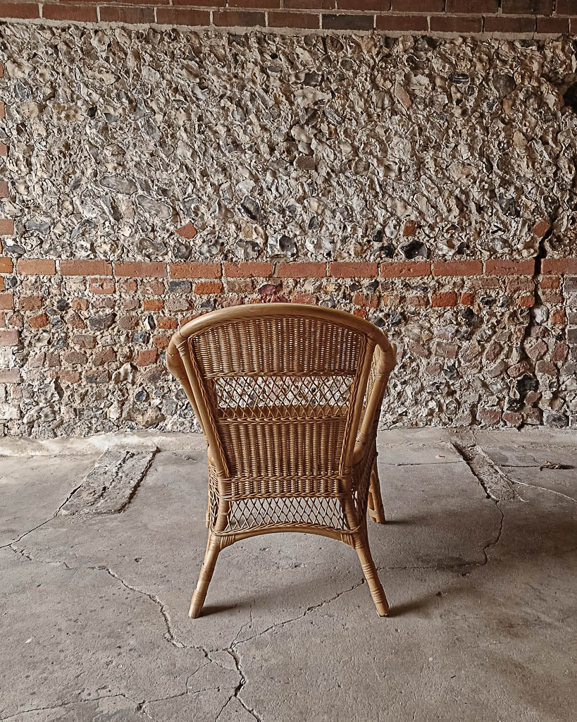 Vintage Bamboo & Wicker Chair (Pair)