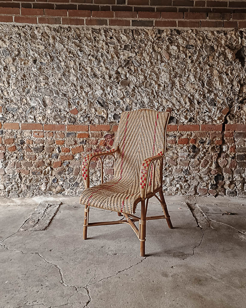 Vintage Bamboo & Cane French Bistro Style Chair