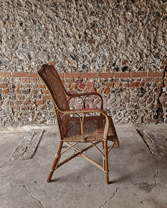 Vintage Bamboo & Cane French Bistro Style Chair