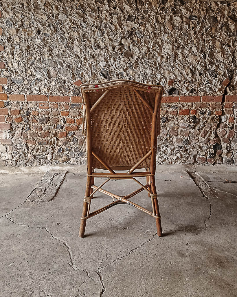 Vintage Bamboo & Cane French Bistro Style Chair