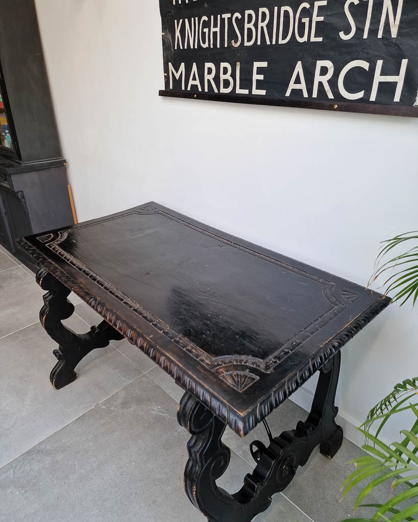 20th Century Ebonised Spanish Table