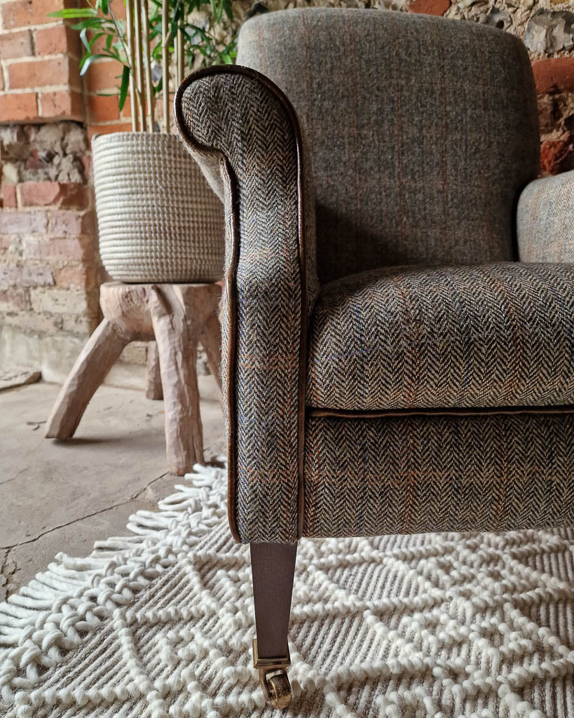 Mid Century Harris Tweed Armchairs (Pair)