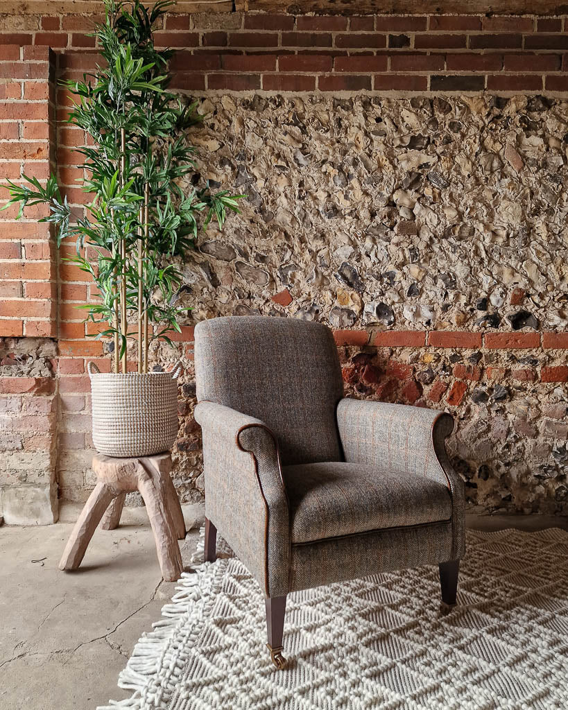 Mid Century Harris Tweed Armchairs (Pair)