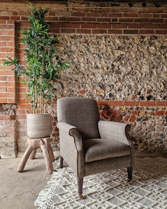 Mid Century Harris Tweed Armchairs (Pair)