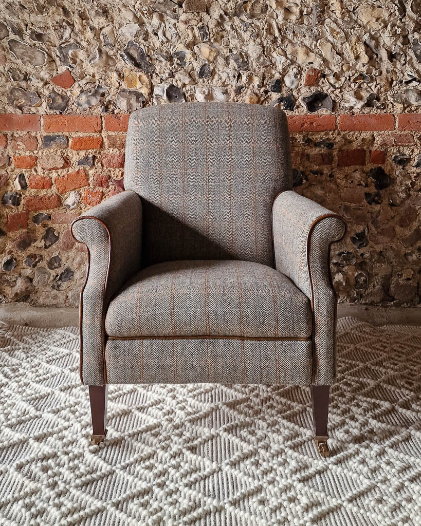 Mid Century Harris Tweed Armchairs (Pair)