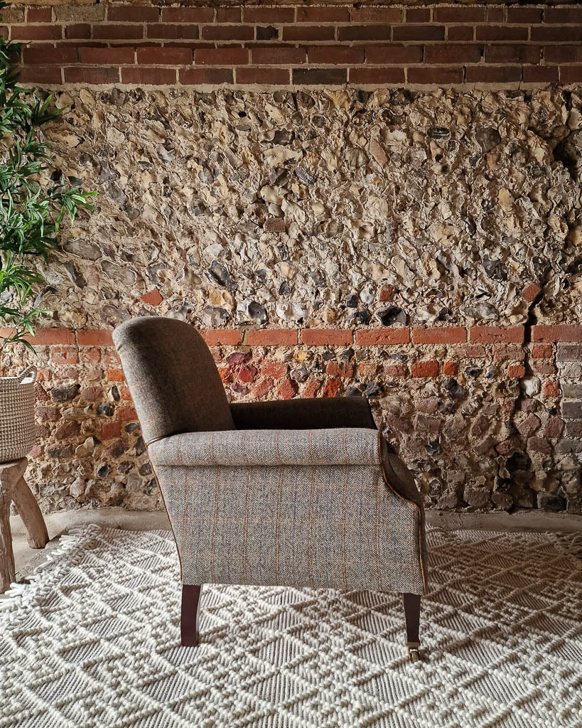 Mid Century Harris Tweed Armchairs (Pair)