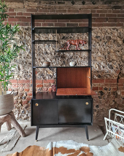 Mid Century G Plan Librenza Ebonised Room Divider / Cabinet