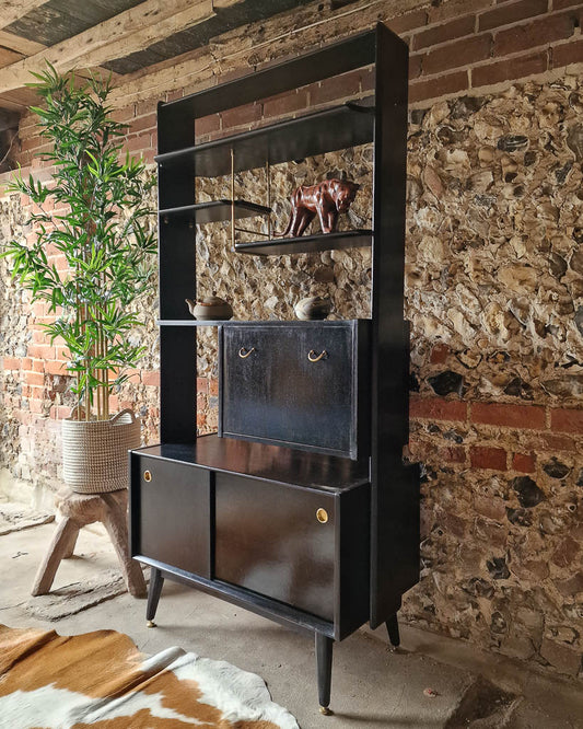 Mid Century G Plan Librenza Ebonised Room Divider / Cabinet